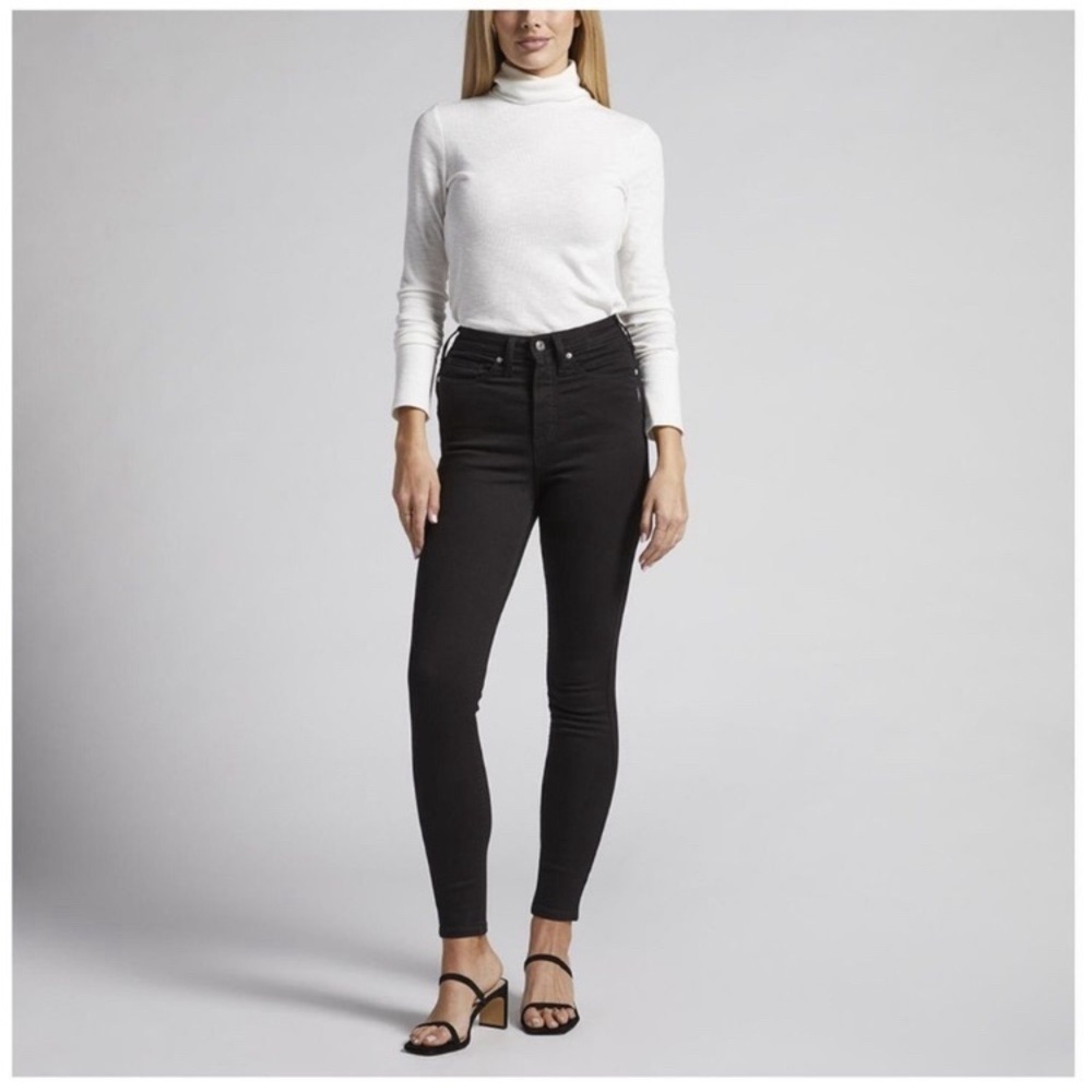 Silver jeans Aiko high‎ skinny jeans black size 27